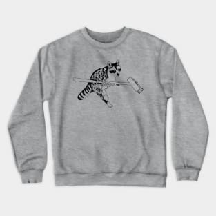 Raccoon using a broom funny Crewneck Sweatshirt